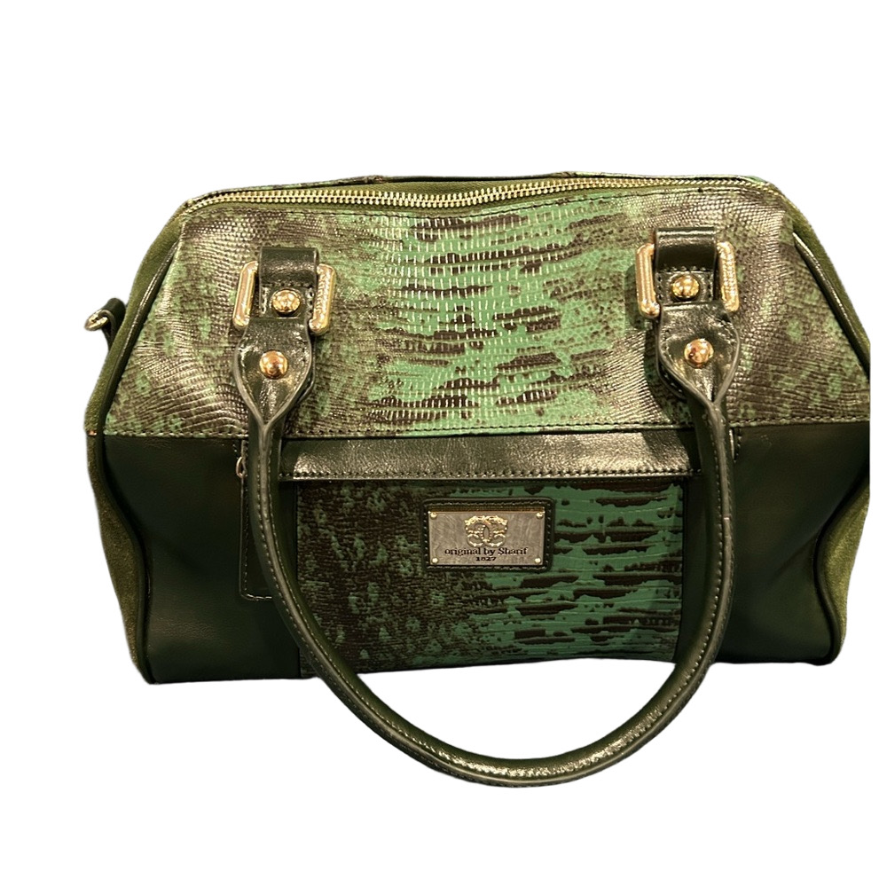 Sharif Couture Vintage Convertible Snakeskin Print Satchel